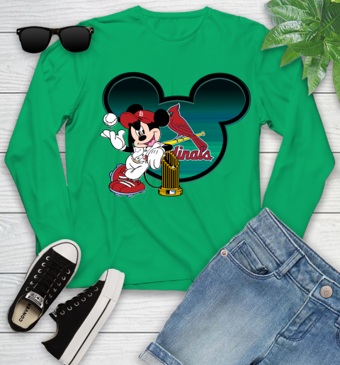 MLB St.Louis Cardinals The Commissioner's Trophy Mickey Mouse Disney Youth Long Sleeve 6