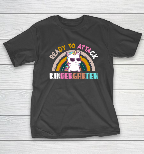 Back to school shirt Ready To Attack Kindergarten Unicorn T-Shirt