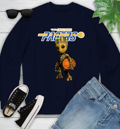 Indiana Pacers NBA Basketball Groot Marvel Guardians Of The Galaxy Youth Sweatshirt 3