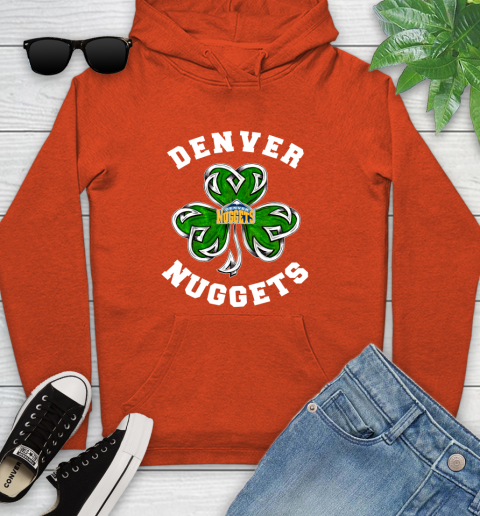 NBA Denver Nuggets Three Leaf Clover St Patrick's Day Basketball Sports Youth Hoodie 4