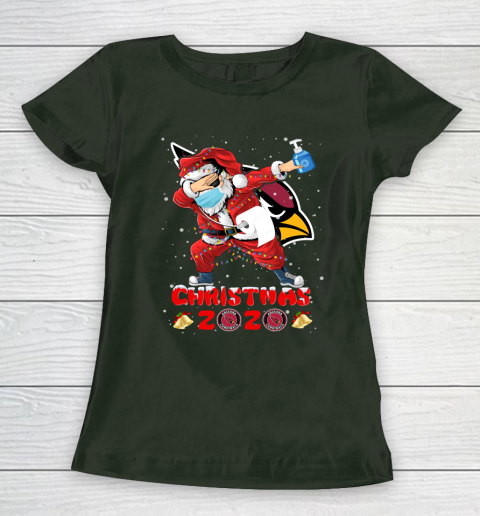 Arizona Cardinals Funny Santa Claus Dabbing Christmas 2020 NFL Women's T-Shirt 4