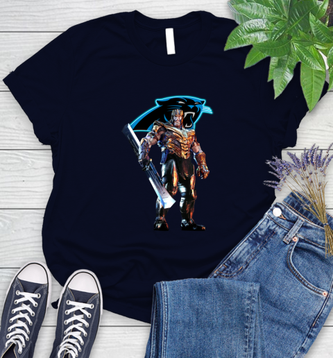 NFL Thanos Gauntlet Avengers Endgame Football Carolina Panthers Women's T-Shirt 3