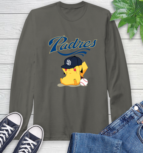MLB Pikachu Baseball Sports San Diego Padres Long Sleeve T-Shirt 8
