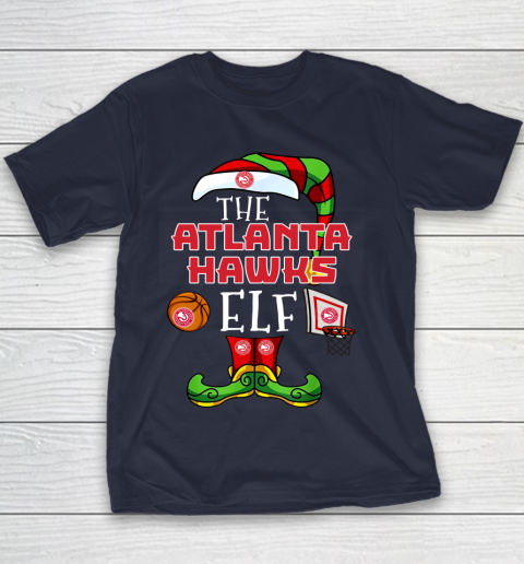Atlanta Hawks Christmas ELF Funny NBA Youth T-Shirt 2