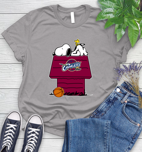 Cleveland Cavaliers NBA Basketball Snoopy Woodstock The Peanuts Movie Women's T-Shirt 5