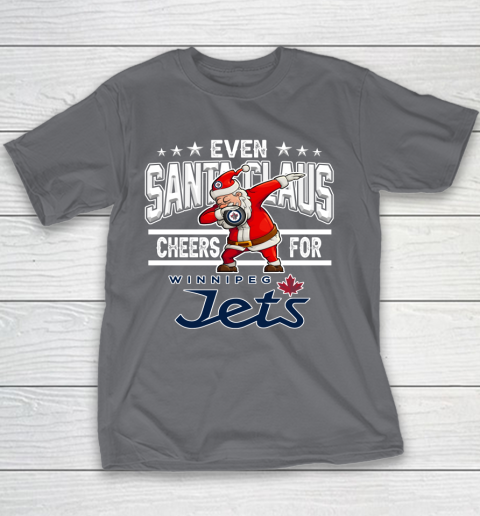 Winnipeg Jets Even Santa Claus Cheers For Christmas NHL Youth T-Shirt 5