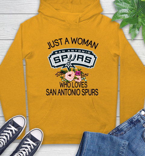 NBA Just A Woman Who Loves San Antonio Spurs Basketball Sports Hoodie 2