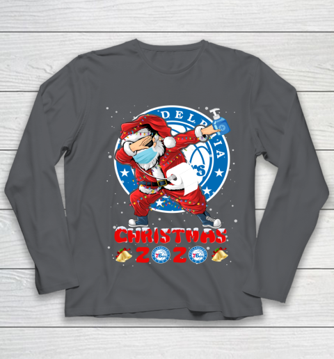 Philadelphia 76ers Funny Santa Claus Dabbing Christmas 2020 NBA Youth Long Sleeve 6