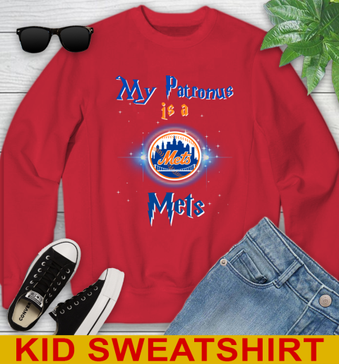MLB Baseball Harry Potter My Patronus Is A New York Mets Youth Sweatshirt 7