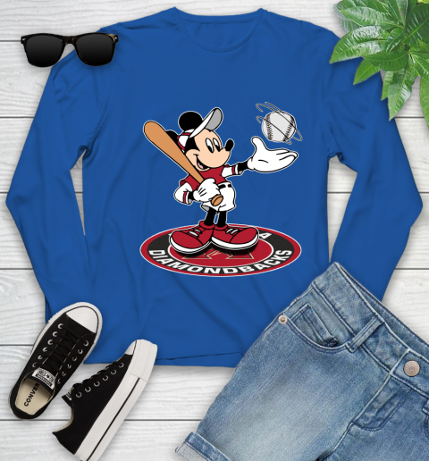 MLB Baseball Arizona Diamondbacks Cheerful Mickey Disney Shirt Youth Long Sleeve 10