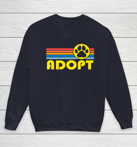 Rescue Animal Adoption Adopt Cat or Dog Vintage Retro Sunset Youth Sweatshirt 2