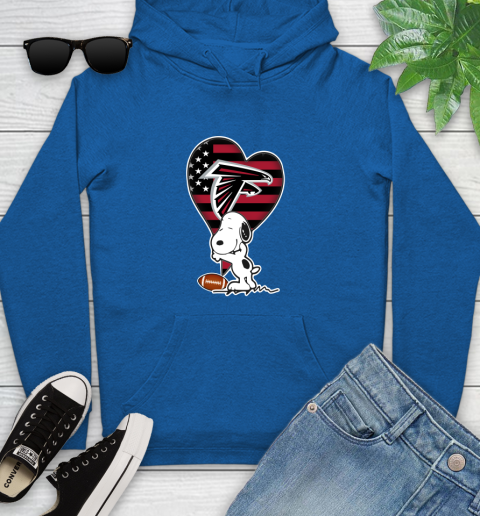 Atlanta Falcons NFL Football The Peanuts Movie Adorable Snoopy Youth Hoodie 9