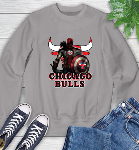Chicago Bulls NBA Basketball Captain America Thor Spider Man Hawkeye Avengers Sweatshirt 5