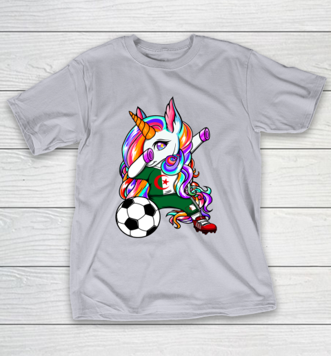 Dabbing Unicorn Algeria Soccer Fans Jersey Algerian Football T-Shirt 18