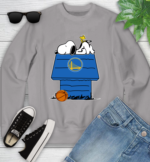 Golden State Warriors NBA Basketball Snoopy Woodstock The Peanuts Movie Youth Sweatshirt 4