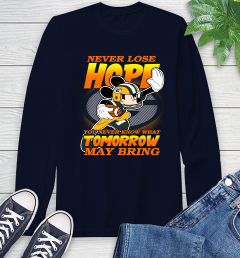 Green Bay Packers NFL Football Mickey Disney Never Lose Hope Long Sleeve T-Shirt 3