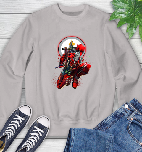 NFL Deadpool Marvel Comics Sports Football Pittsburgh Steelers Sweatshirt 12
