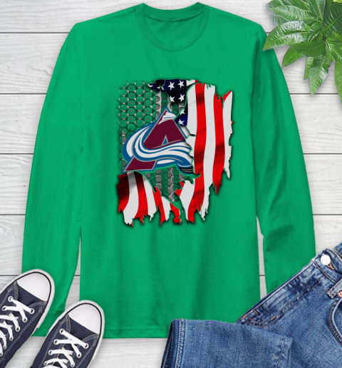 Colorado Avalanche NHL Hockey American Flag Long Sleeve T-Shirt 8