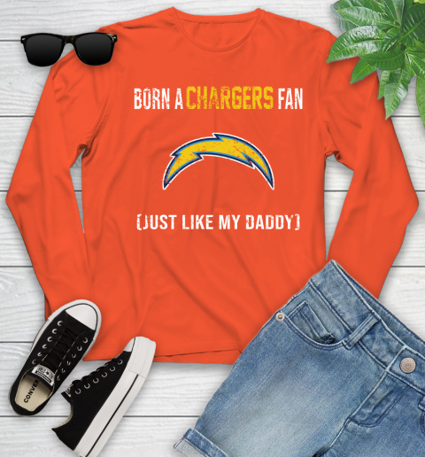 NFL Los Angeles Chargers Football Loyal Fan Just Like My Daddy Shirt Youth Long Sleeve 3