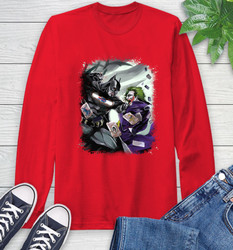 Buffalo Bills NFL Football Batman Fighting Joker DC Comics Long Sleeve T-Shirt 10