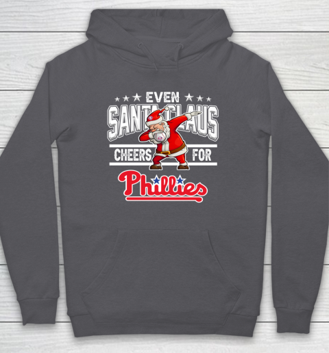 Philadelphia Phillies Even Santa Claus Cheers For Christmas MLB Hoodie 4