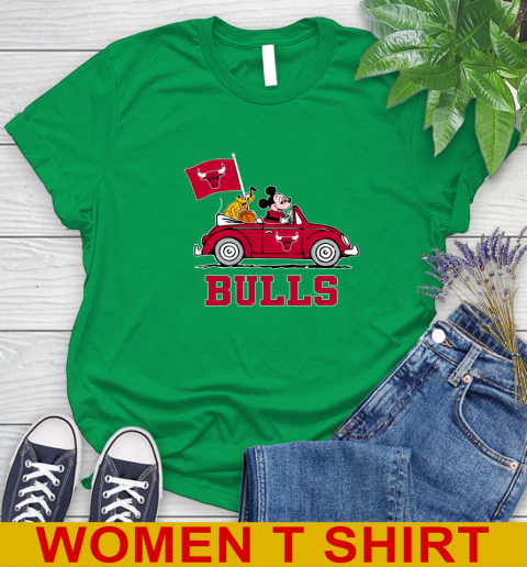 NBA Basketball Chicago Bulls Pluto Mickey Driving Disney Shirt Women's T-Shirt 6