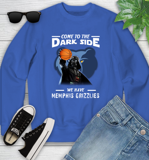 NBA Come To The Dark Side We Have Memphis Grizzlies Star Wars Darth Vader Basketball Youth Sweatshirt 7
