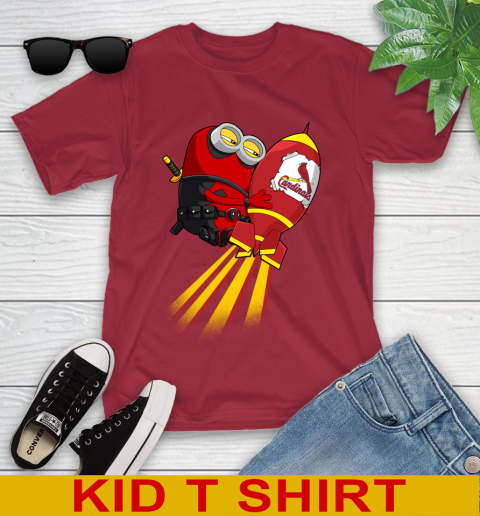 MLB Baseball St.Louis Cardinals Deadpool Minion Marvel Shirt Youth T-Shirt 12