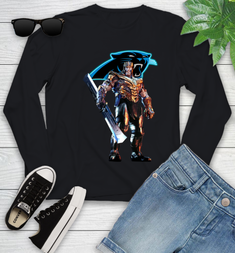 NFL Thanos Gauntlet Avengers Endgame Football Carolina Panthers Youth Long Sleeve 2