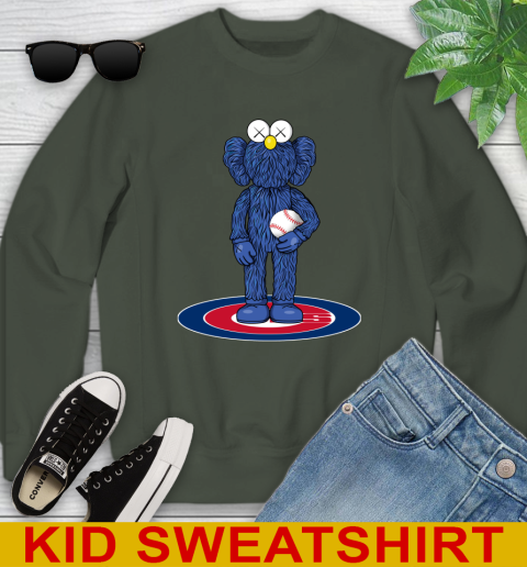 MLB Baseball Chicago Cubs Kaws Bff Blue Figure Shirt Youth Sweatshirt 9