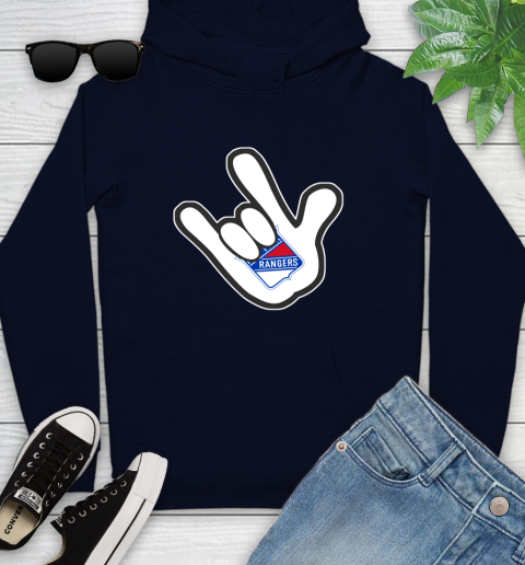 New York Rangers NHL Hockey Mickey Rock Hand Disney Youth Hoodie 4