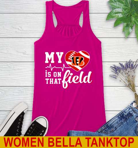 NFL My Heart Is On That Field Football Sports Cincinnati Bengals Racerback Tank 6