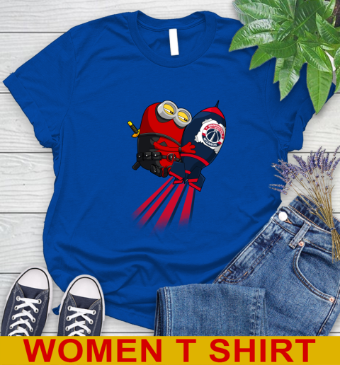 NBA Basketball Washington Wizards Deadpool Minion Marvel Shirt Women's T-Shirt 10