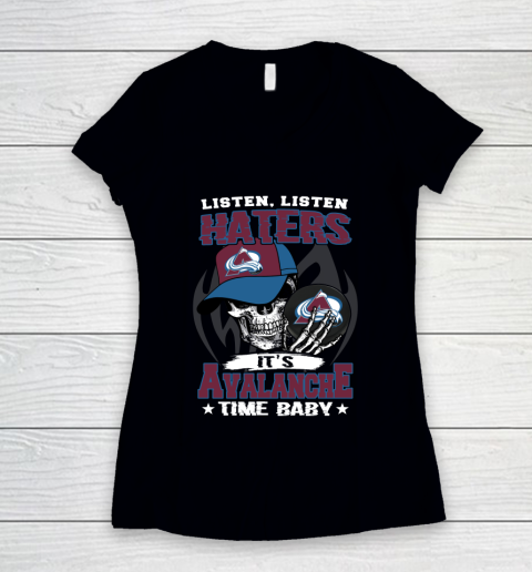 Listen Haters It is BLACKHAWKS Time Baby NHL Women's V-Neck T-Shirt