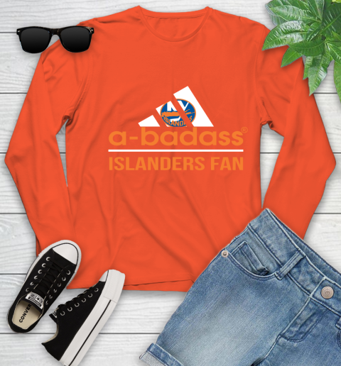 NHL A Badass New York Islanders Fan Adidas Hockey Sports Youth Long Sleeve 3