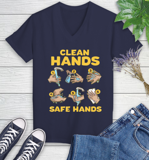 Nurse Shirt Washing Clean Hands Safe Hand Hygiene Wash Save T Shirt Women's V-Neck T-Shirt 10