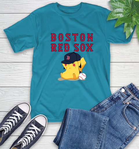 MLB Pikachu Baseball Sports Boston Red Sox T-Shirt 8
