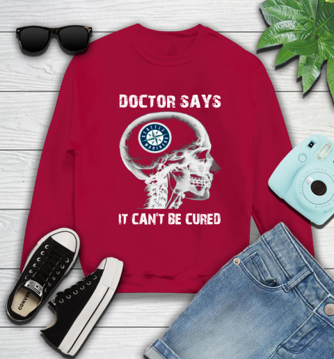 MLB Seattle Mariners Baseball Skull It Can't Be Cured Shirt Sweatshirt 8