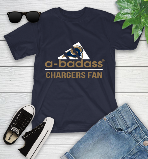NFL A Badass Los Angeles Rams Fan Adidas Football Sports Youth T-Shirt 2