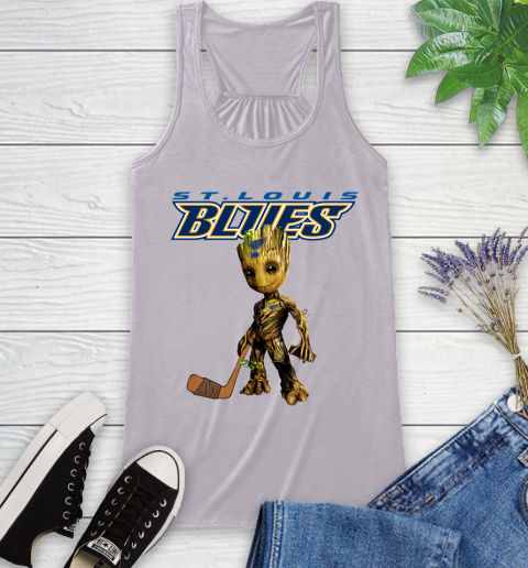 St.Louis Blues NHL Hockey Groot Marvel Guardians Of The Galaxy Racerback Tank 5