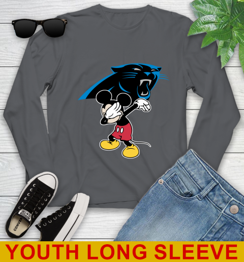 Carolina Panthers NFL Football Dabbing Mickey Disney Sports Youth Long Sleeve 9