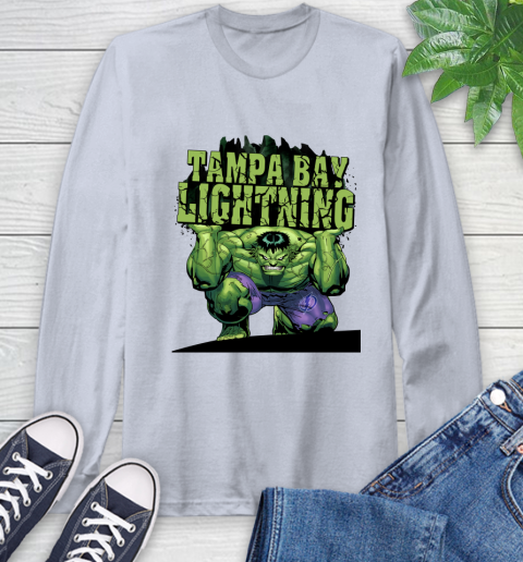 Tampa Bay Lightning NHL Hockey Incredible Hulk Marvel Avengers Sports Long Sleeve T-Shirt 6