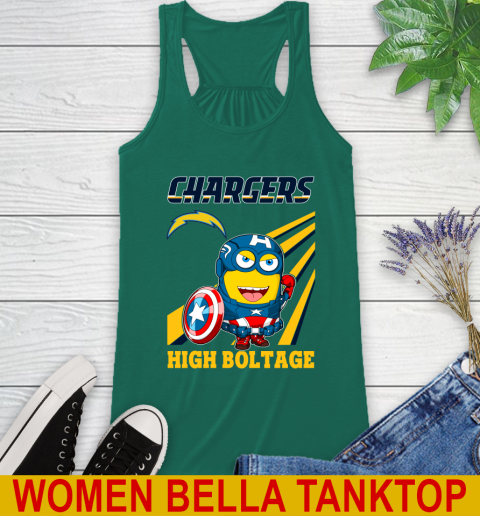 NFL Football Los Angeles Chargers Captain America Marvel Avengers Minion Shirt Racerback Tank 5