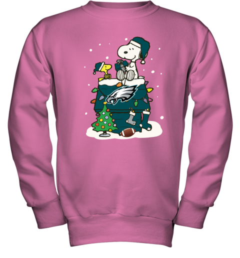 A Happy Christmas With Philadelphia Eagles Snoopy Youth Sweatshirt