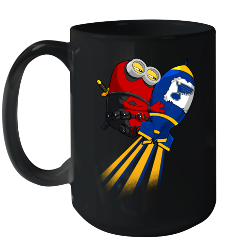 NHL Hockey St.Louis Blues Deadpool Minion Marvel Shirt Ceramic Mug 15oz