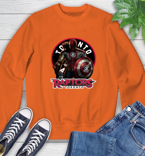 Toronto Raptors NBA Basketball Captain America Thor Spider Man Hawkeye Avengers Sweatshirt 4