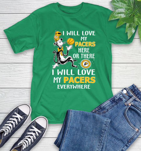 NBA Basketball Indiana Pacers I Will Love My Pacers Everywhere Dr Seuss Shirt T-Shirt 8