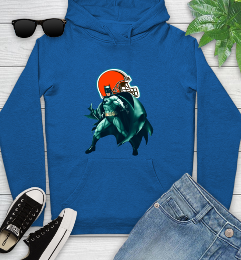 NFL Batman Football Sports Cleveland Browns Youth Hoodie 9