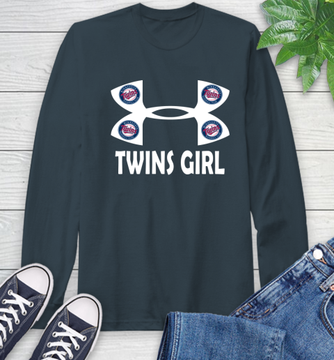 MLB Minnesota Twins Girl Under Armour Baseball Sports Long Sleeve T-Shirt 9