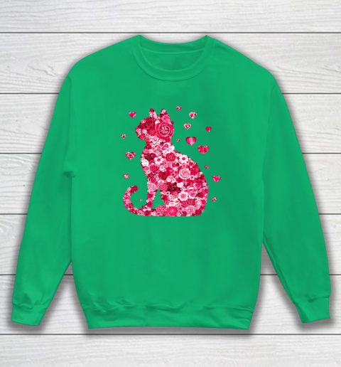Funny Girls Cat Valentines Day Happy Meowentine's Day Sweatshirt 4